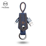 Mcdodo USB AM Denim Data Cable with Key Chain (0.15m)/without Key Chain(1.2m) - Beauty Plaza