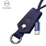 Mcdodo USB AM Denim Data Cable with Key Chain (0.15m)/without Key Chain(1.2m) - Beauty Plaza