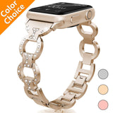 Diamond Rhinestone Bling Bracelet Stainless Steel Compatible Apple Watch Band 38mm - Beauty Plaza