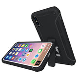 Double Color Hidden Holder Shockproof Case for iPhone X - Beauty Plaza